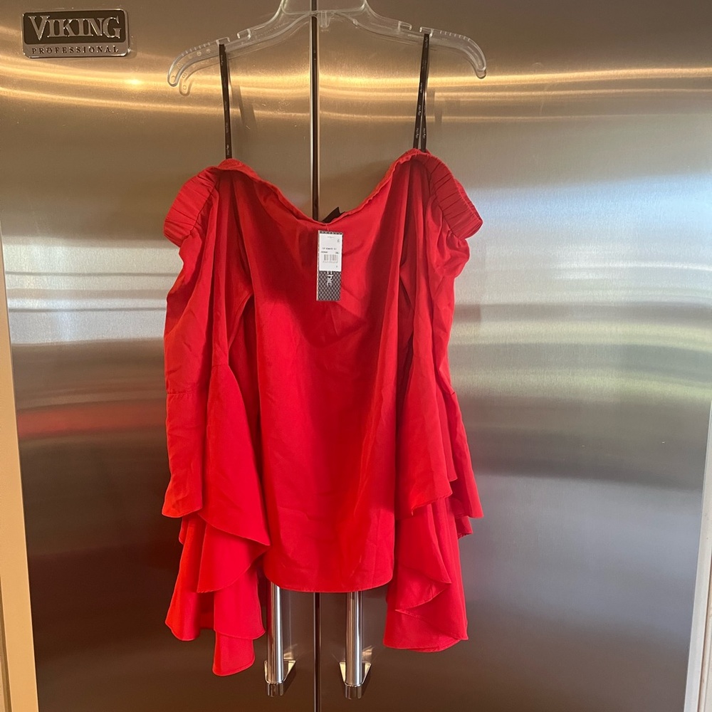 City Chic, Red, Off the shoulder blouse, S/16, NWT
